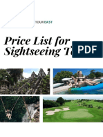 Sightseeing Tour Price List