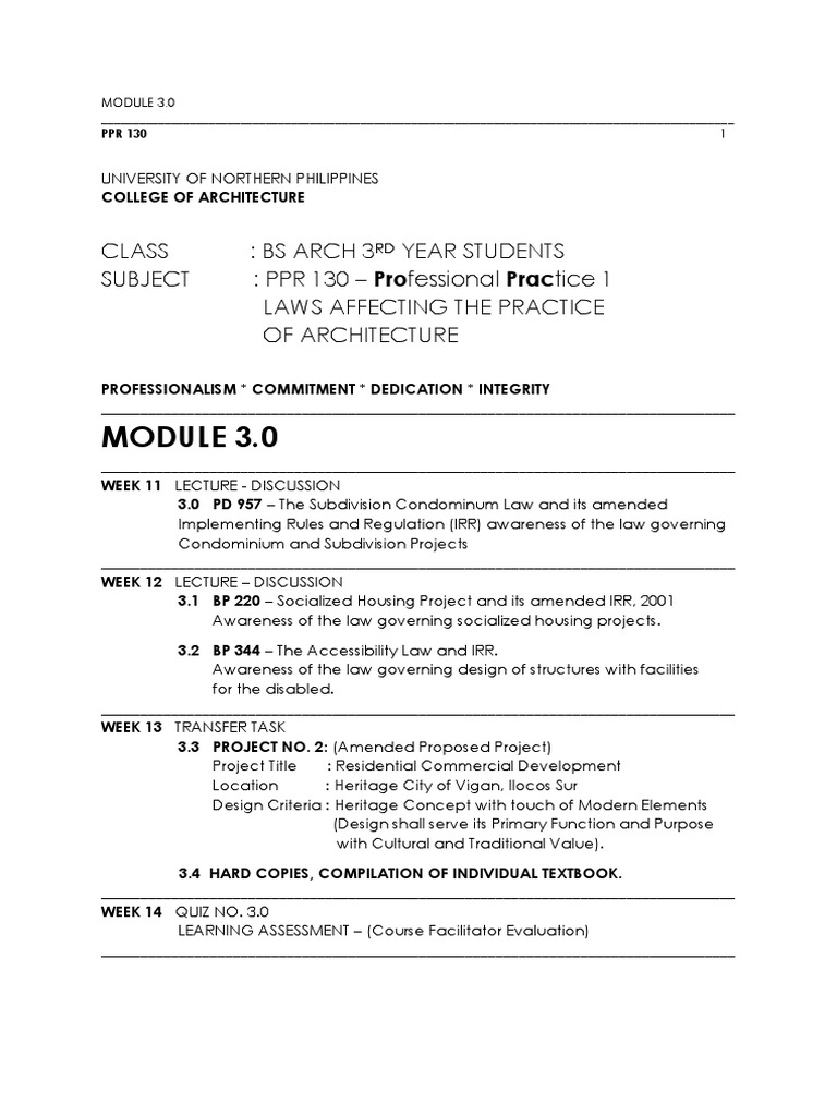 Class bs arch 3 year students subject ppr 130 professional practice