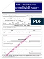 Formulario Registral No2 para inscripción de propiedad y regularización de departamentos
