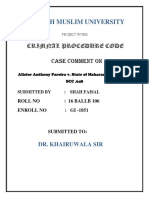 Aligarh Muslim University: Crimnal Procedure Code Case Comment On