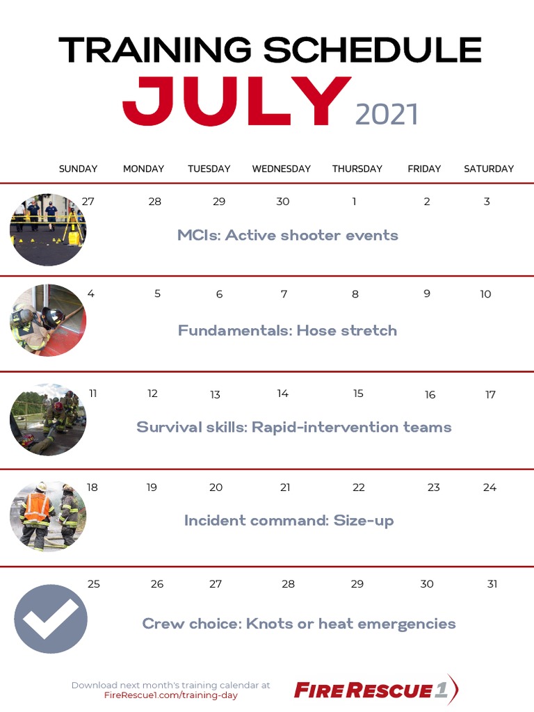 July Fire Training Schedule 2021 | PDF