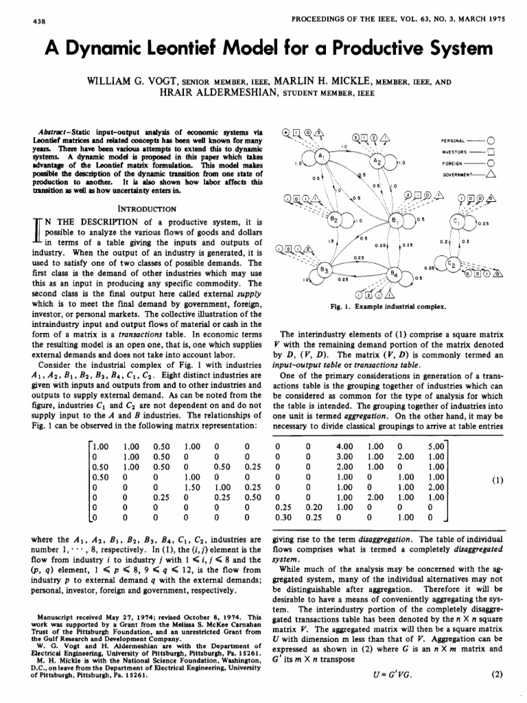 Dynamic Leontief Model for Production | PDF | Labour Economics | Input ...