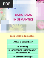 Unit 1, Basic Ideas in Semantics - Handout