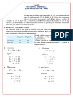 Taller Programación Lineal