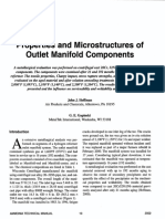 Properties and Microstructures of Outlet Manifold Components