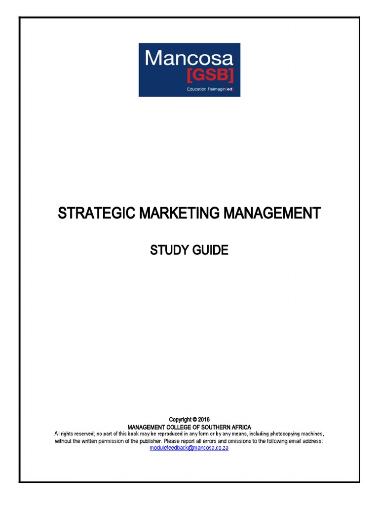 Strategic Marketing Management | PDF | Marketing Strategy | Marketing