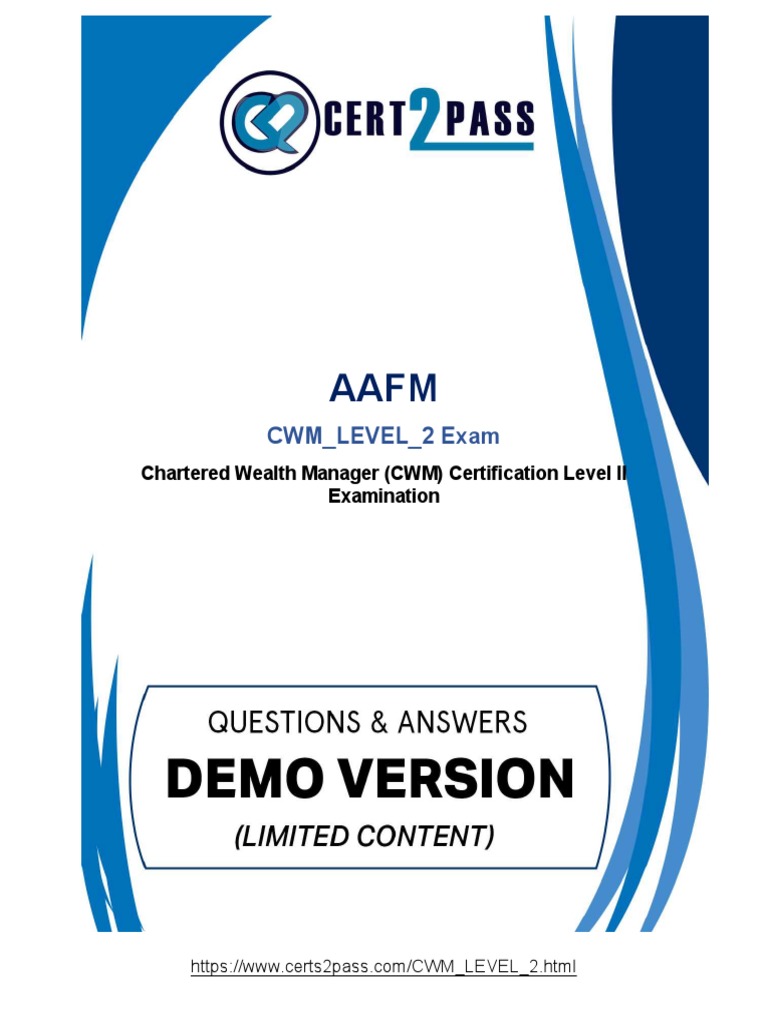 CWM Level 2 Exam Question Bank | PDF | Bonds (Finance) | Stocks