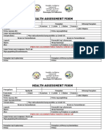 Health Assessment Form - BHERT