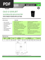 C&D 2-200LBT: Valve Regulated Lead Acid Battery