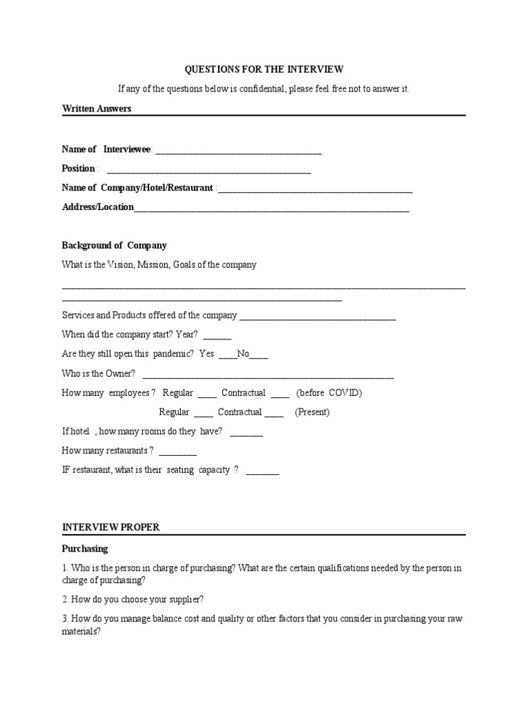 Interview Questions for Food Industry Roles | PDF | Food Storage | Foods