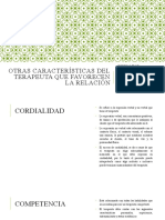 Otras Características Del Terapeuta Que Favorecen La Relación