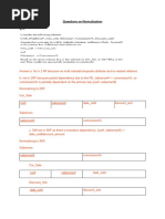 Questions On Normalization Q.1