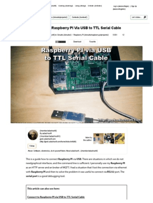 Connect To Raspberry PI Via USB To TTL Serial Cable - 4 Steps