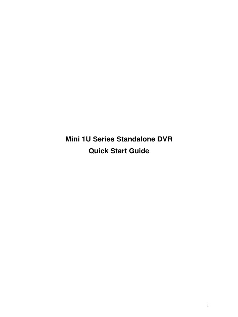 Mini 1U DVR Quick Start Guide | PDF | Ip Address | Button (Computing)