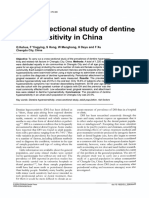 A Cross-Sectional Study of Dentine Hypersensitivity in China