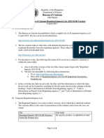 Guide to PH Bureau of Customs' Regulated Imports List (2015