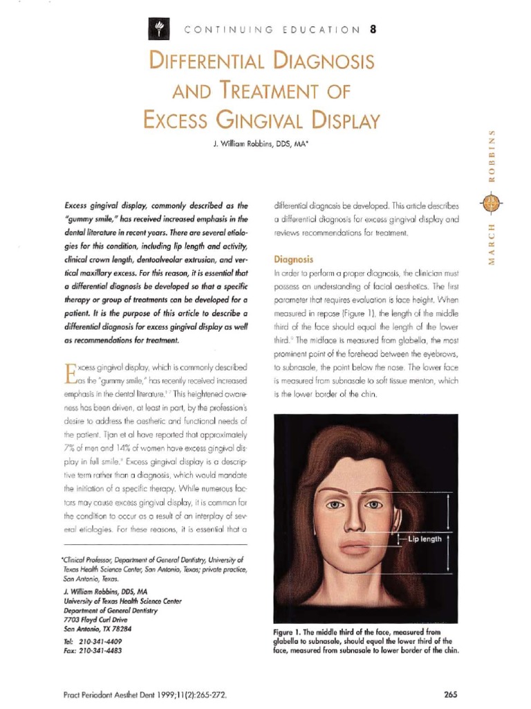 Differential Diagnosis and Treatment of Excess Gingival Display PDF