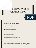 Meeting With Alpha, Inc