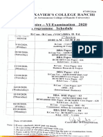 U.G Semester - VI Examination 2020: Programme Schedule