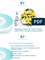 Regulatory Basics For Facility Design (WHO GMP) : Biosafety Requirements