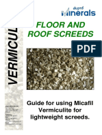 Floor and Roof Screeds: Guide For Using Micafil Vermiculite For Lightweight Screeds