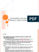 Economics of Social Policy: Education