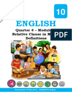English: Quarter 4 - Module 4: Relative Clause in Making Definitions