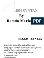 English Syntax: by Ramda Marfalen