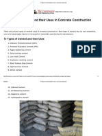 13 Types of Cement and Their Uses in Concrete Construction