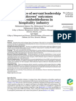 The Influence of Servant Leadership On Employees ' Outcomes Via Job Embeddedness in Hospitality Industry