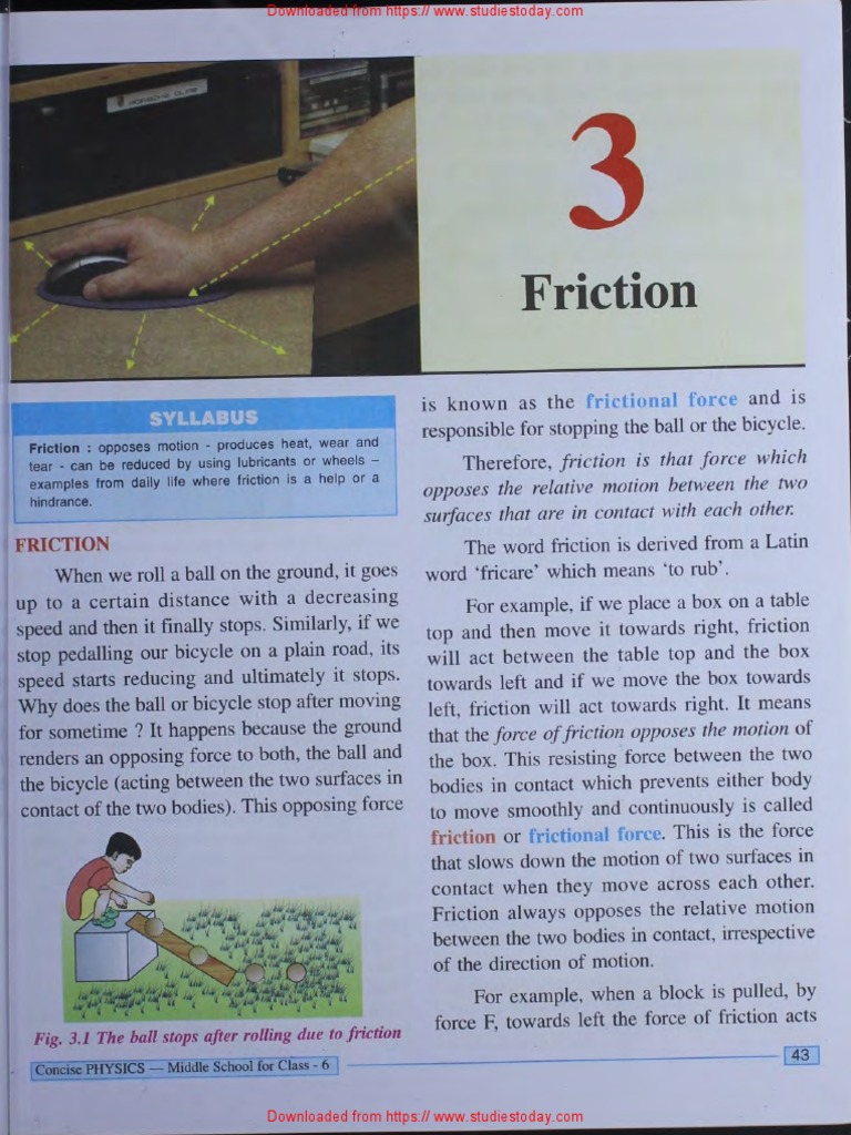 Understanding Friction for Class 6 | PDF | Wellness