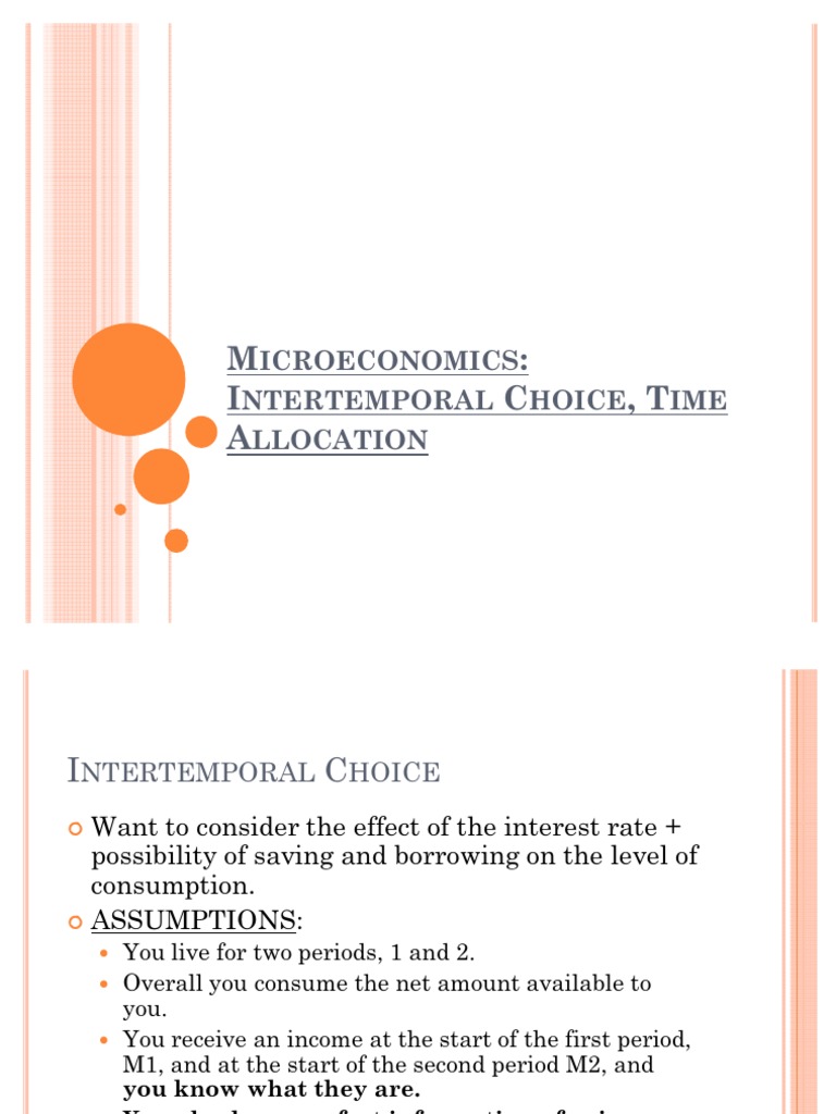 Intertemporal Choice, Time Allocation | PDF | Interest | Economic Theories