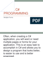 Visual C# Programming: Multiple Forms