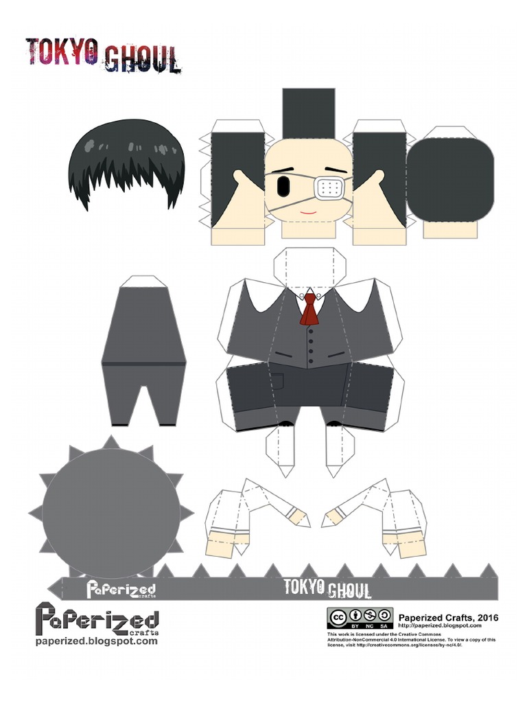 Tokyo Ghoul - Ken Kaneki Anteiku Uniform Papercraft | PDF