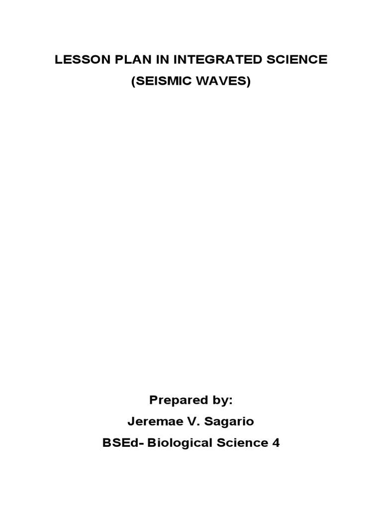 Seismic Waves Lesson Plan for Grade 7 | PDF | Earthquakes | Waves