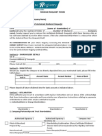 Reissue Request Form: Company Shares Held in Account Name Account Number Name of Bank