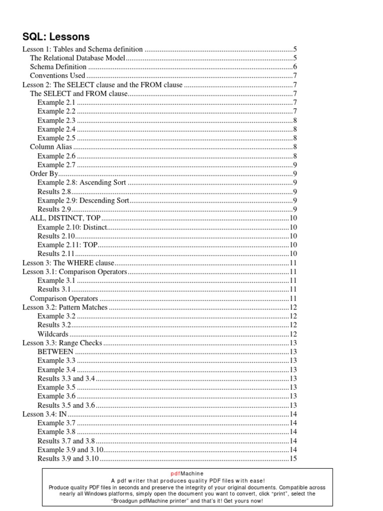 SQL Basics: Tables, SELECT & WHERE Clauses | PDF | Table (Database ...