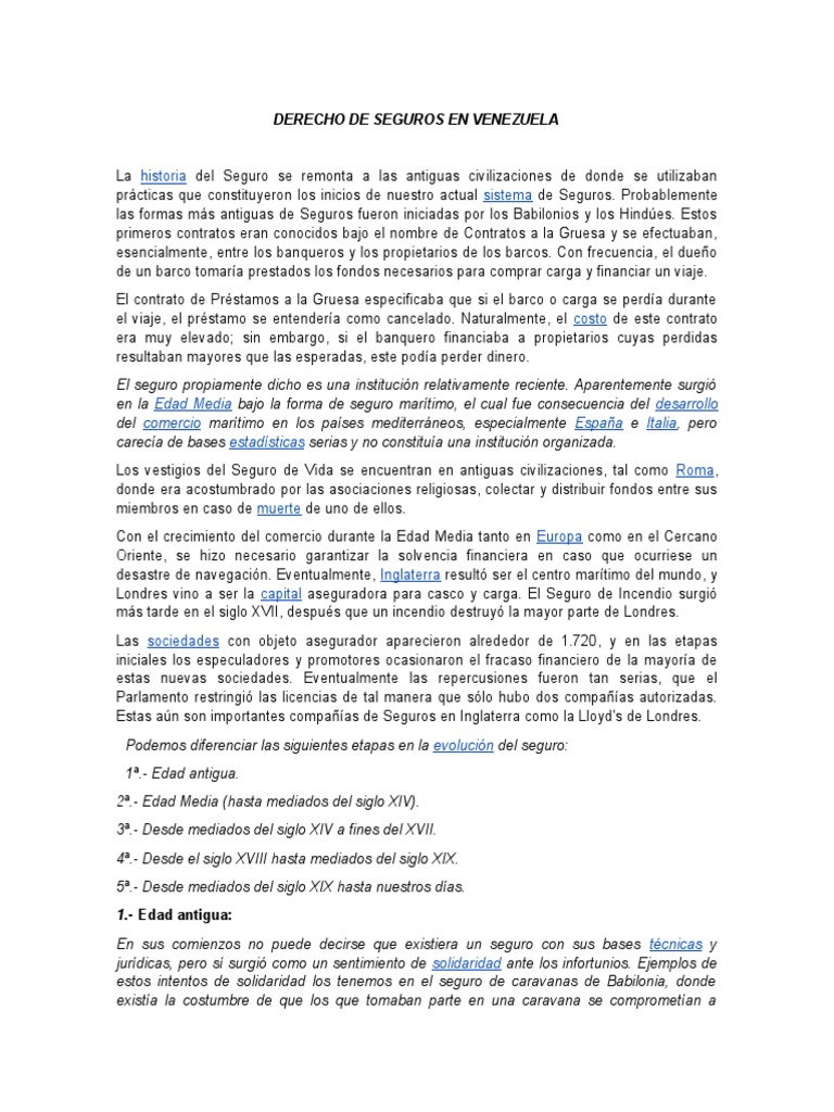 Evolución del Derecho de Seguros | PDF | Póliza de seguros | Reaseguro