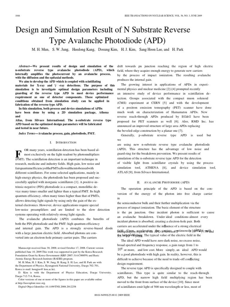 Avalanche Photodiode PDF Physical Sciences Semiconductors