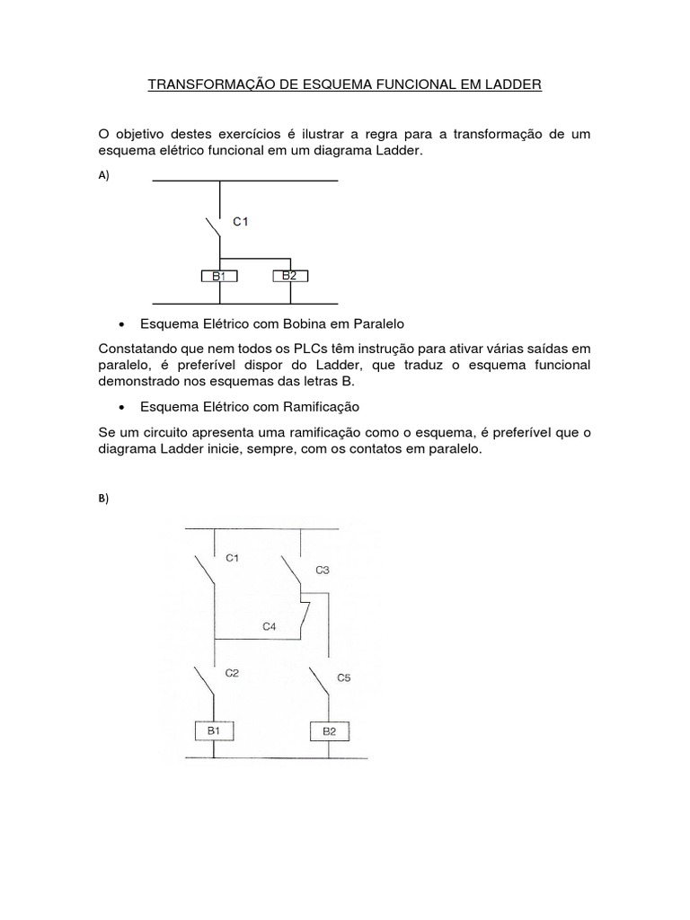 EXERCÍCIOS Conversão Diagrama Funcional para Ladder I2 PDF