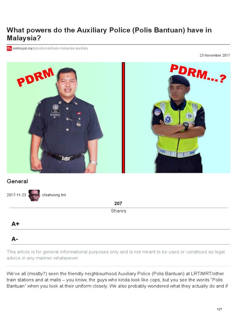 asklegal-my-what-powers-do-the-auxiliary-police-polis-bantuan-have-in-malaysia-pdf-police-inspector