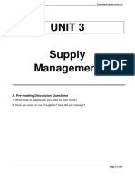 Unit 3 Supply Management: A. Pre-Reading Discussion Questions