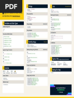 Basics Cheat Sheet Python For Data Science: Strings Lists