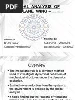 Modal Analysis of Airplane Wing - : Dr. Anil Kumar Associate Professor (MIED)