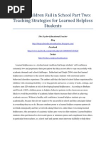 Download When Children Fail in School Part Two Teaching Strategies for Learned Helpless Students by The Psycho-Educational Teacher SN51226805 doc pdf