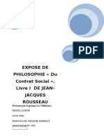 Expose de Philosophie Du Contrat Social, Livre I de Jean-Jacques Rousseau