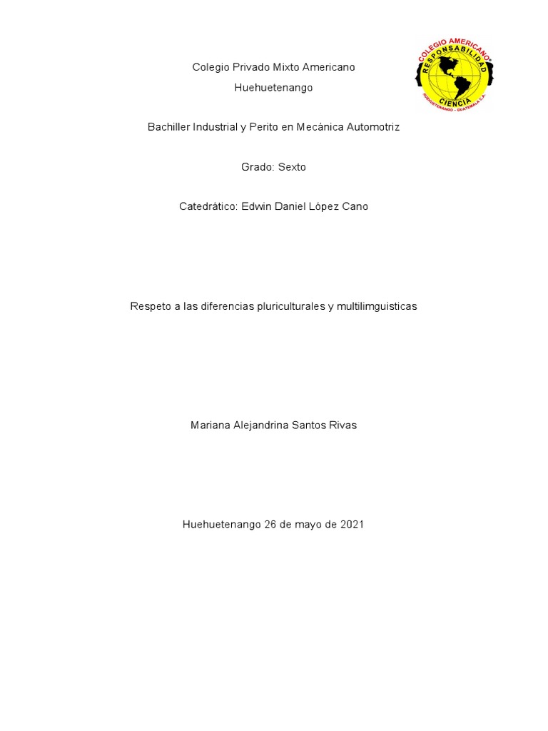 Respeto A Las Diferencias Pluriculturales y Multilingüísticas | PDF