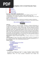 Hydraulic Investigation of Air in Small Diameter Pipes
