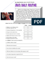 Shakira S Daily Routine Test or Worksheet