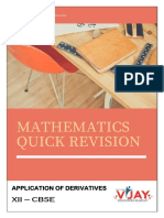 Xii - Cbse: Application of Derivatives